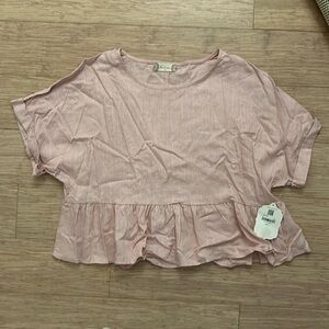 NWT Altar’d State Pink Peplum Shirt